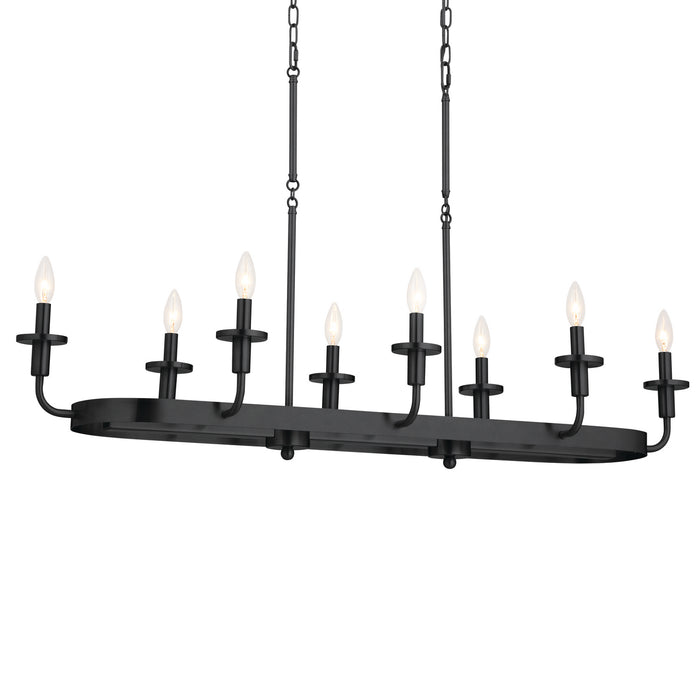 Kichler 25.5 Inch Eight Light Linear Chandelier with Opal Glass