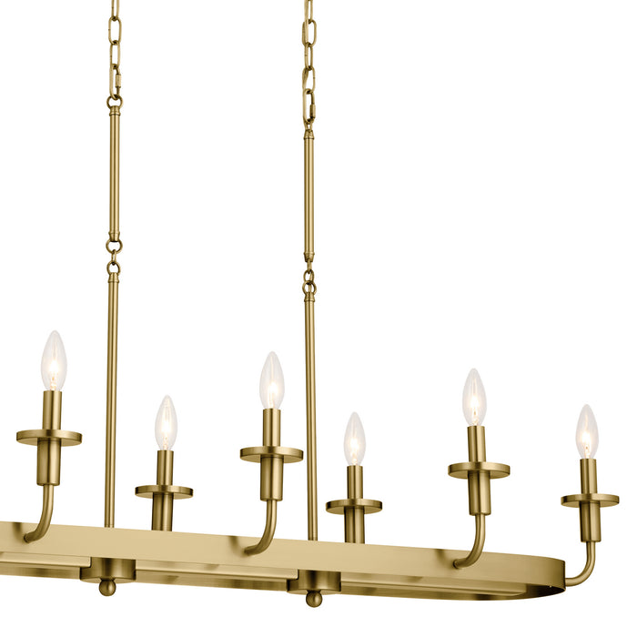 Kichler 25.5 Inch Eight Light Linear Chandelier with Opal Glass