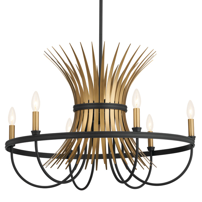 Kichler 19.5 Inch Six Light Chandelier In Two Tone Finish