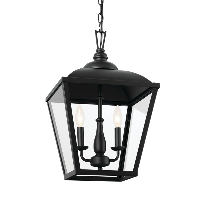 Kichler 12.5 Inch Two Light Foyer Pendant with Transparent Glass