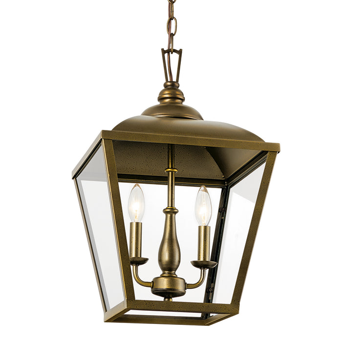 Kichler 12.5 Inch Two Light Foyer Pendant with Transparent Glass