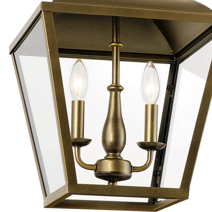 Kichler 12.5 Inch Two Light Foyer Pendant with Transparent Glass