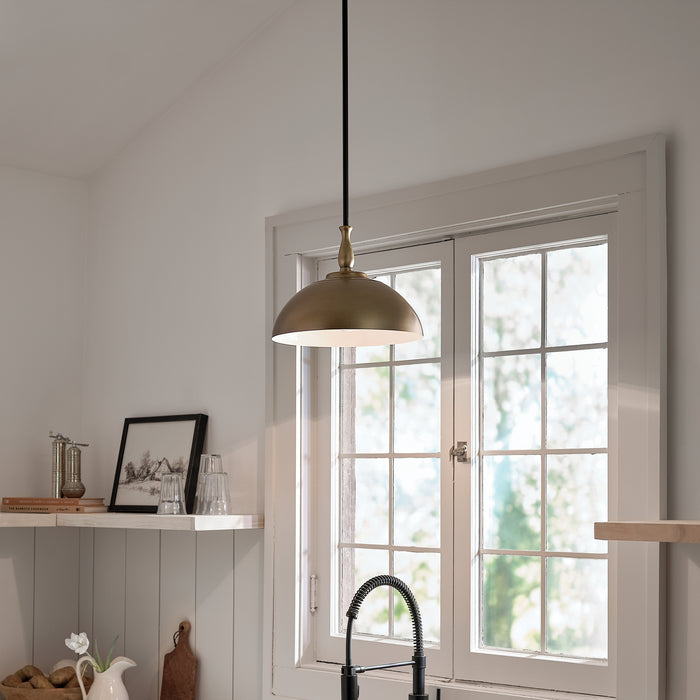 Kichler 14 Inch One Light Pendant with Adjustable Height