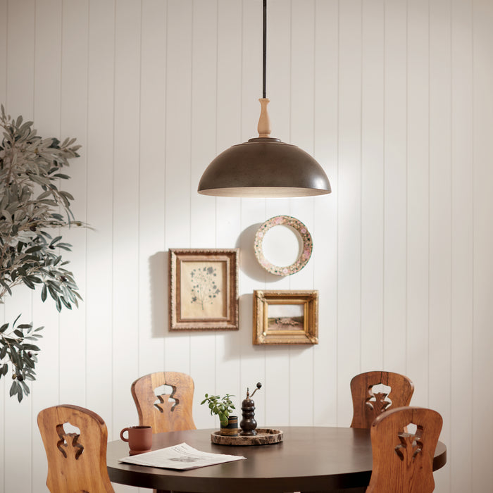 Kichler 18 Inch One Light Pendant with Warm Dual Finishes