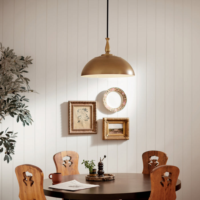 Kichler 18 Inch One Light Pendant with Warm Dual Finishes