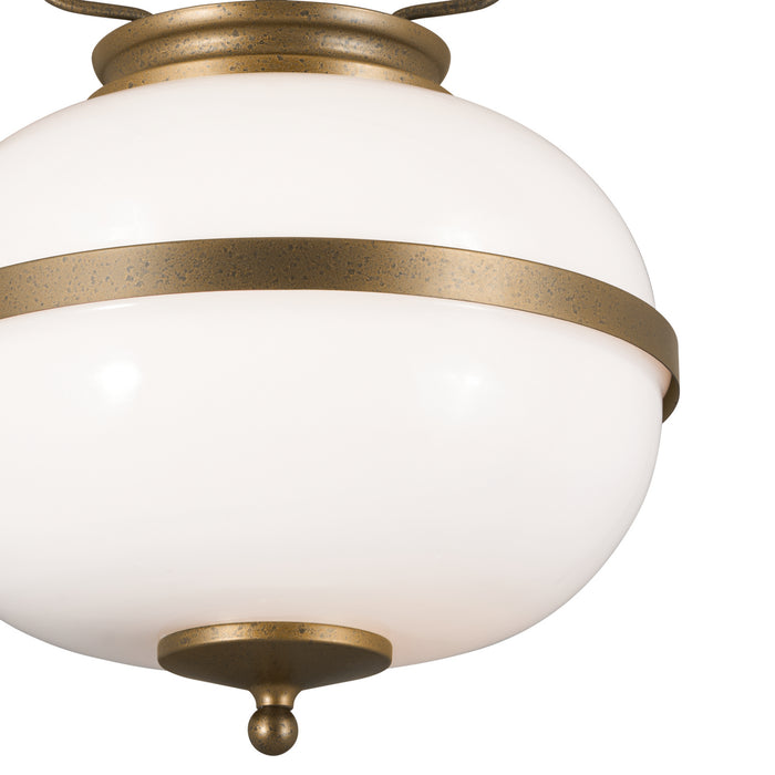 Kichler 12.25 Inch Two Light Pendant with Clean Opal Glass