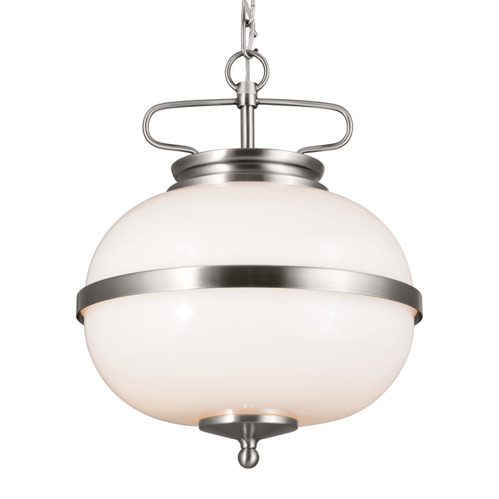 Kichler 12.25 Inch Two Light Pendant with Clean Opal Glass