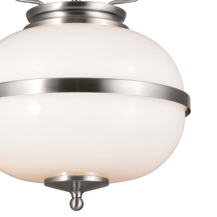 Kichler 12.25 Inch Two Light Pendant with Clean Opal Glass