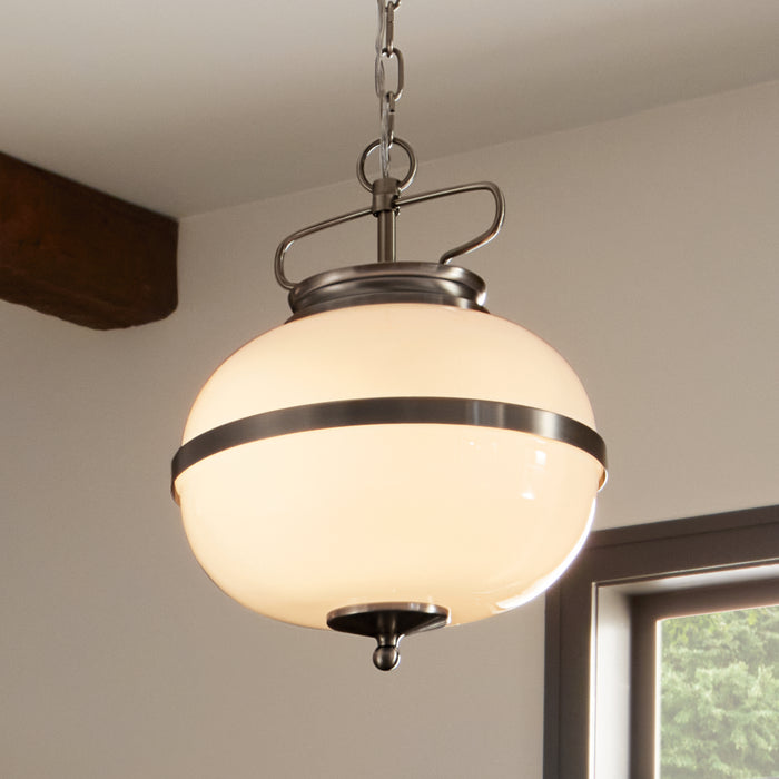 Kichler 12.25 Inch Two Light Pendant with Clean Opal Glass