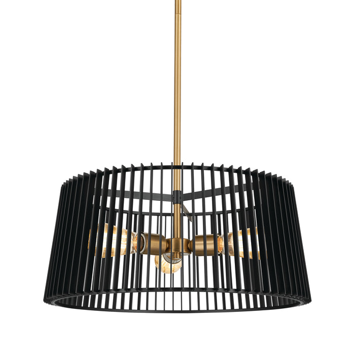 Kichler 3 Light Convertible Pendant/Semi Flush in Black