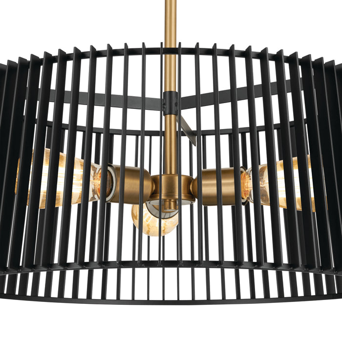 Kichler 3 Light Convertible Pendant/Semi Flush in Black