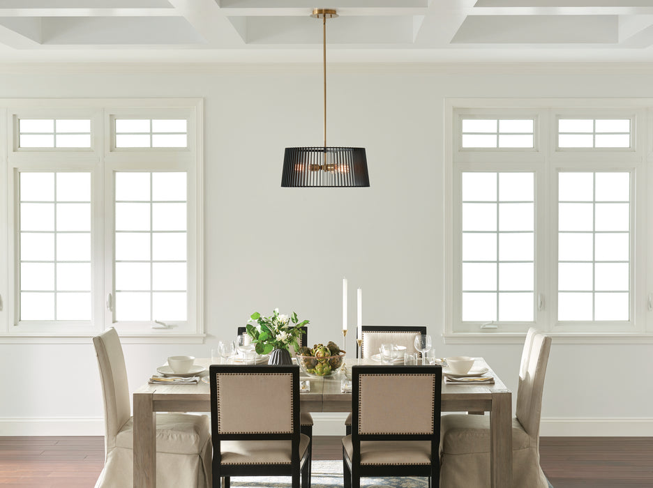 Kichler 3 Light Convertible Pendant/Semi Flush in Black