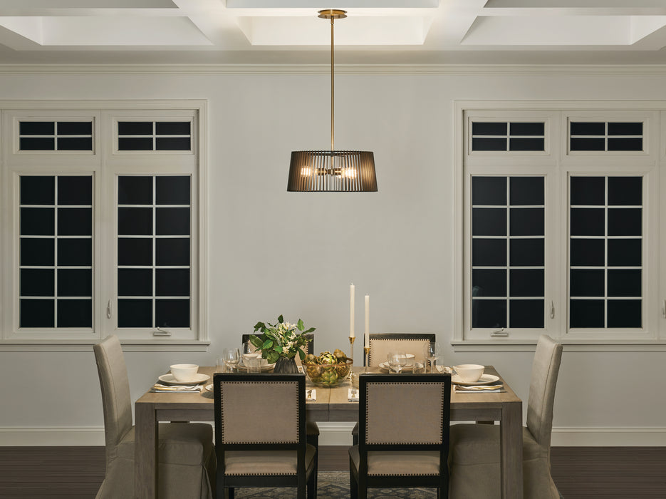 Kichler 3 Light Convertible Pendant/Semi Flush in Black