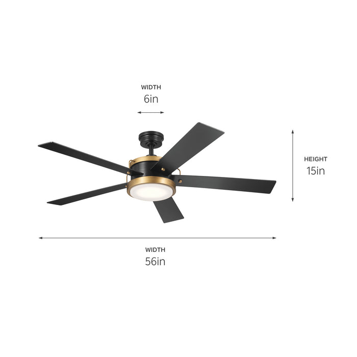 Kichler 56 Inch Ceiling Fan with 8 Inch Integrated, Dimmable 3000K LED Light