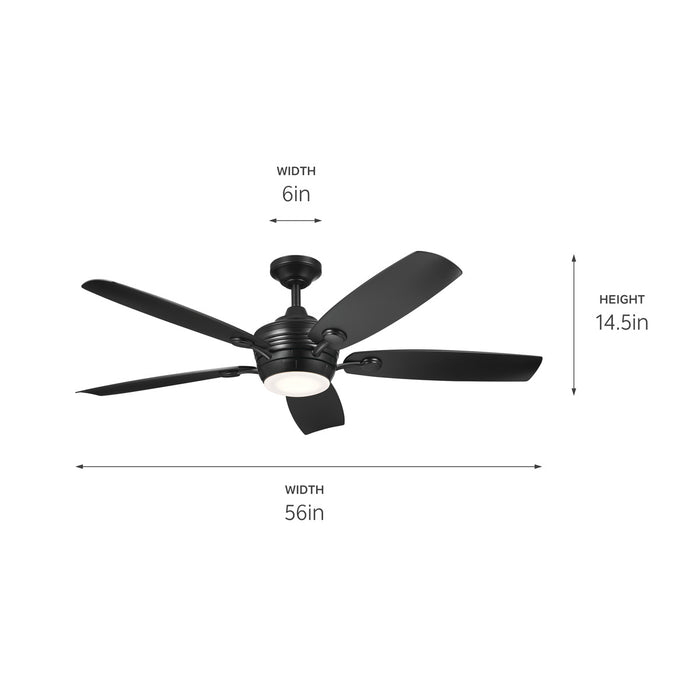 Kichler 56 Inch Ceiling Fan with Dimmable 3000K LED Light