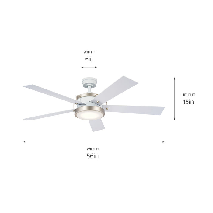 Kichler 56 Inch Ceiling Fan with 8 Inch Integrated, Dimmable 3000K LED Light