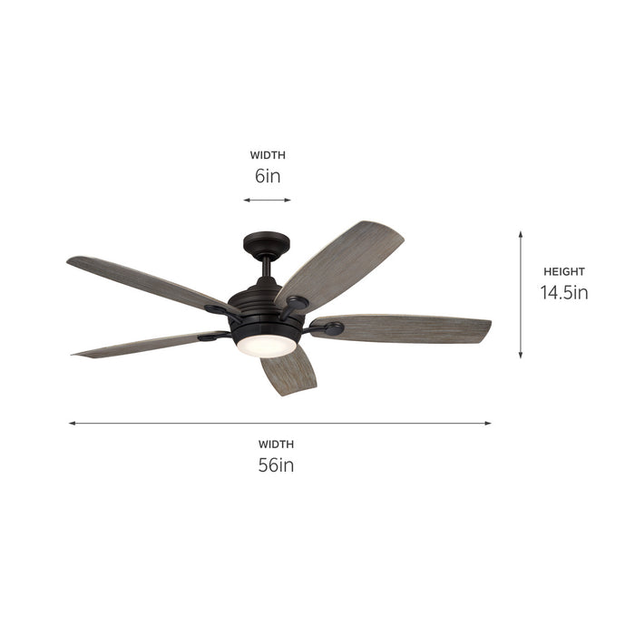 Kichler 56 Inch Ceiling Fan with Dimmable 3000K LED Light