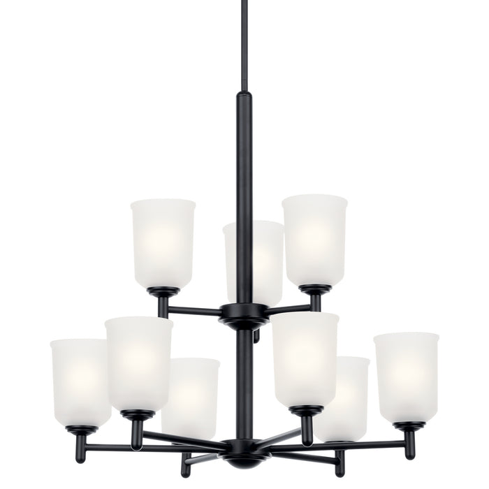 Kichler Nine Light Chandelier with Removable Glass