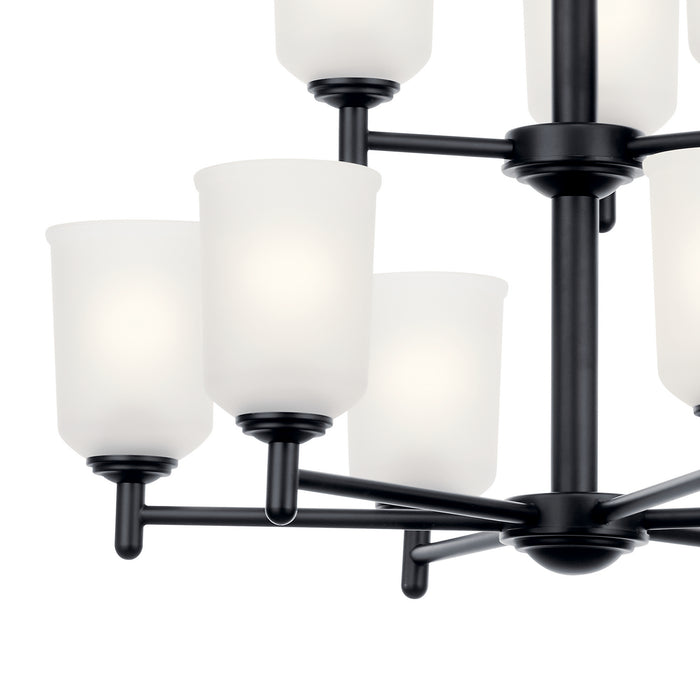 Kichler Nine Light Chandelier with Removable Glass