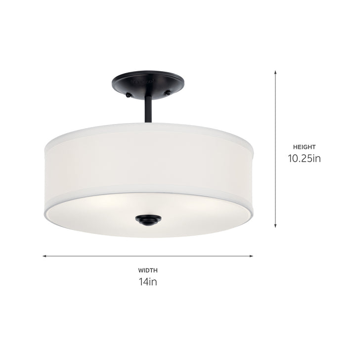 Kichler Three Small Round Light Semi Flush Mount In Black