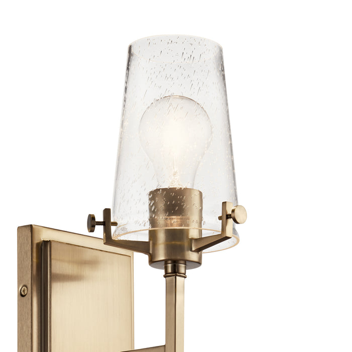 Kichler One Light Wall Sconce with Clear Seeded Glass