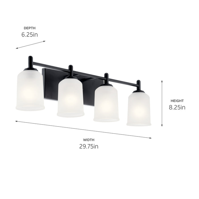 Kichler 29.75 Inch Four Light Bath with Removable Glass