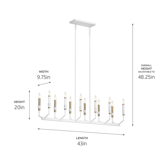 Kichler 42.75 Inch 12 Light Linear Chandelier