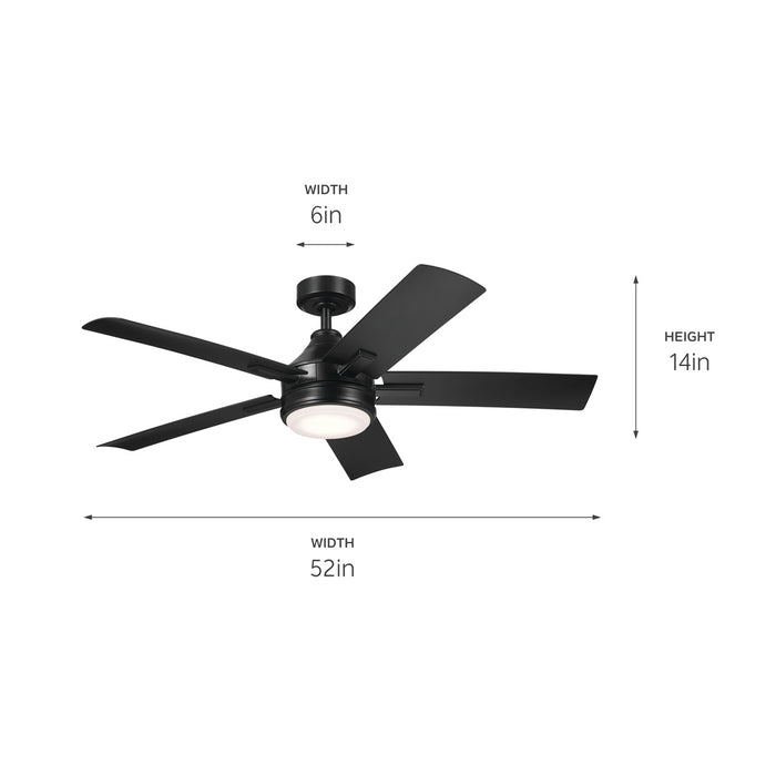 Kichler 52 Inch Ceiling Fan with 4 Inch Integrated, Dimmable 3000K LED