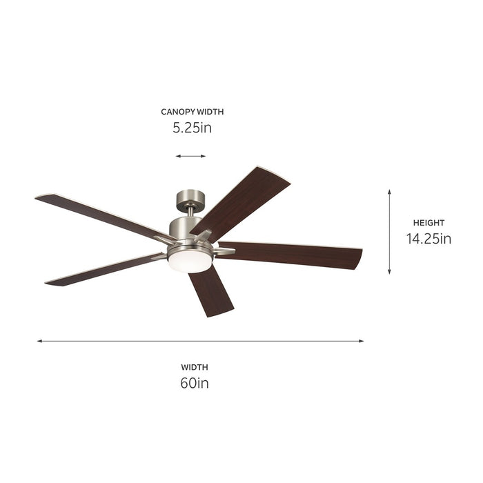 Kichler 60 Inch Ceiling Fan with Reversible Fan Blades