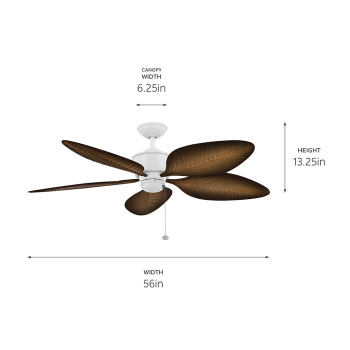 Kichler 56 Inch Ceiling Fan Stainless Steel Body with ABS Blades