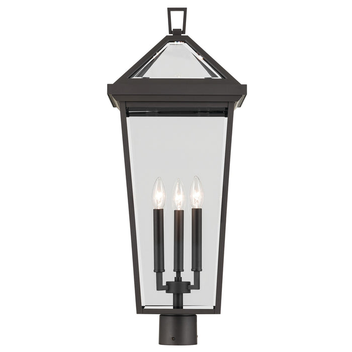 Kichler 28.75 Inch Three Light Outdoor Post Mount with Clear Beveled Glass