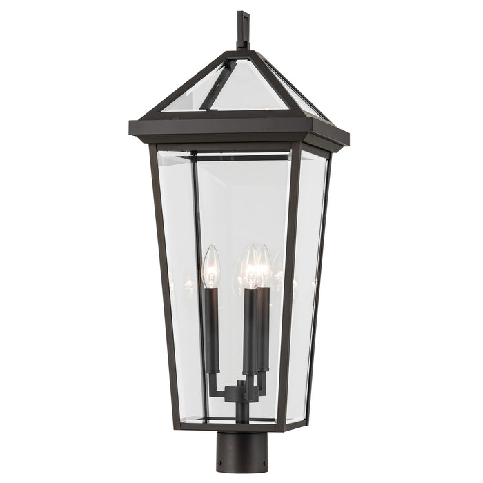 Kichler 28.75 Inch Three Light Outdoor Post Mount with Clear Beveled Glass