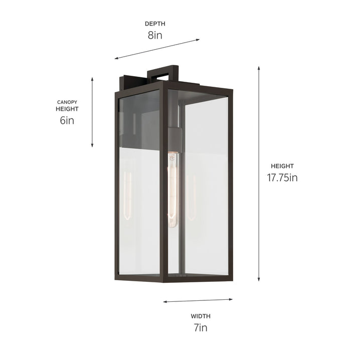 Kichler 17.75 Inch One Light Outdoor Wall Mount with Clear Glass