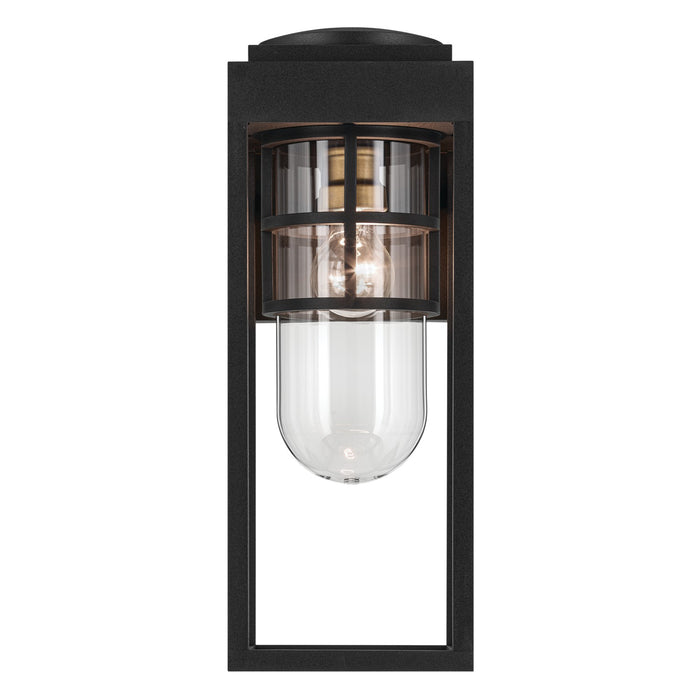 Kichler One Light Outdoor Wall Mount In Black Finish with Clear Glass