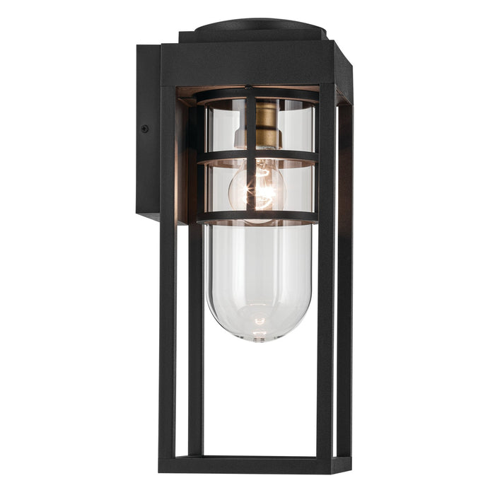 Kichler One Light Outdoor Wall Mount In Black Finish with Clear Glass