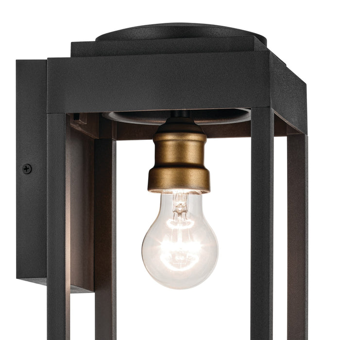 Kichler One Light Outdoor Wall Mount In Black Finish with Clear Glass