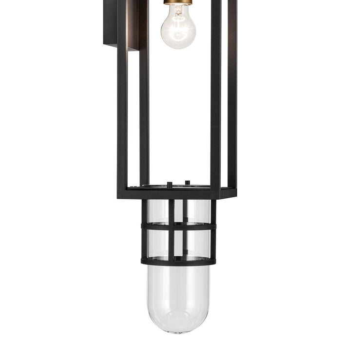 Kichler One Light Outdoor Wall Mount In Black Finish with Clear Glass