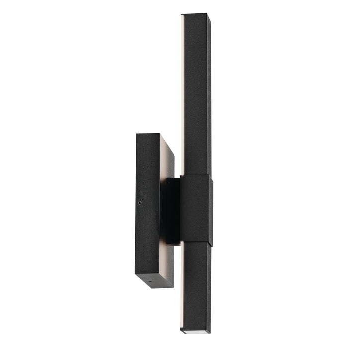 Kichler LED Outdoor Wall Mount In Black Finish with Clear Acrylic Satin Etched