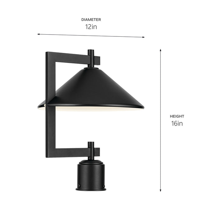 Kichler One Light Outdoor Post Mount In Black