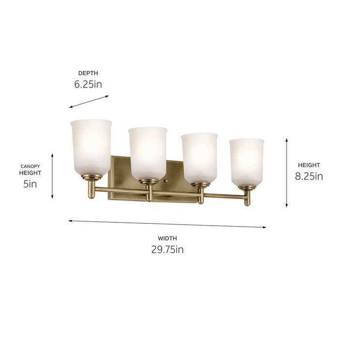 Kichler 29.75 Inch Four Light Bath with Removable Glass