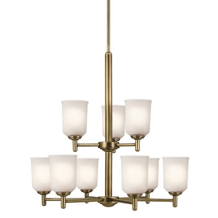 Kichler Nine Light Chandelier with Removable Glass