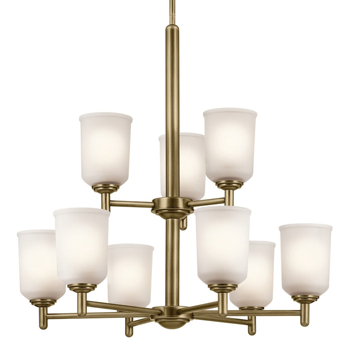 Kichler Nine Light Chandelier with Removable Glass