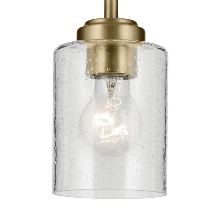 Kichler One Light Mini Pendant In Natural Brass Finish