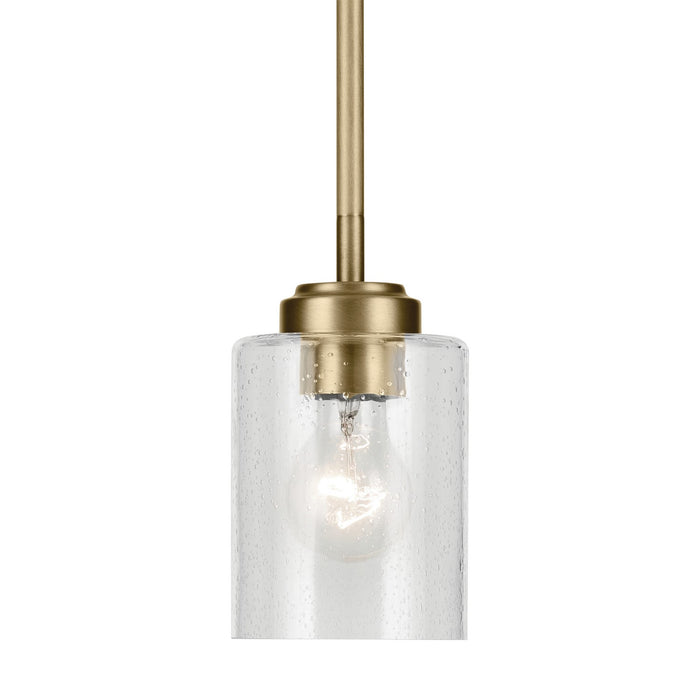 Kichler One Light Mini Pendant In Natural Brass Finish