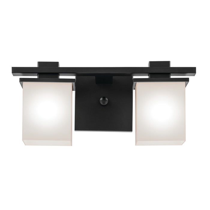 Kichler Two Light Bath with Removable Glass In Black Finish