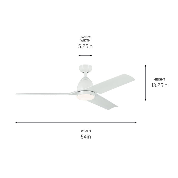 Kichler 54 Inch Ceiling Fan, Steel Body with ABS Blades