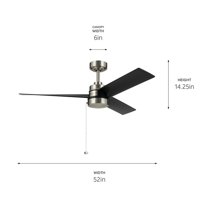 Kichler 56 Inch Ceiling Fan with Steel body and Plywood Blades