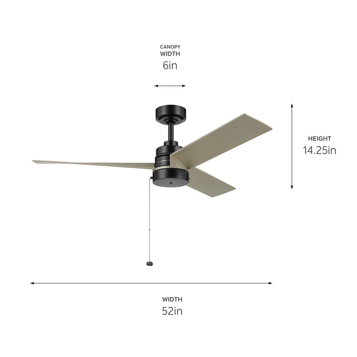 Kichler 52 Inch Ceiling Fan with Steel body with ABS blades