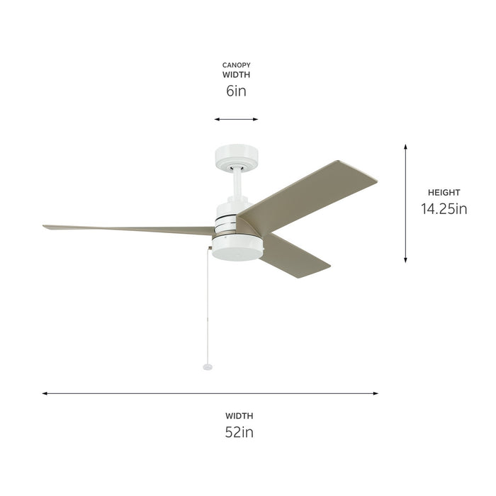 Kichler 52 Inch Ceiling Fan with Steel body with ABS blades