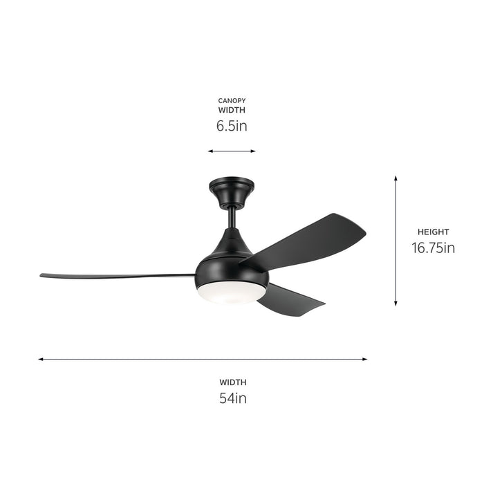 Kichler 54 Inch Ceiling Fan Steel Body with ABS Blade